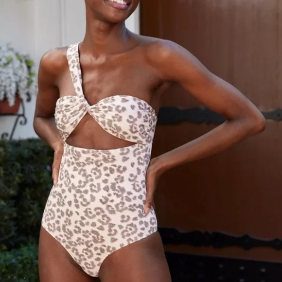 aerie Other - AERIE (NWT) One Shoulder Leopard One Piece Swimsuit, Size M